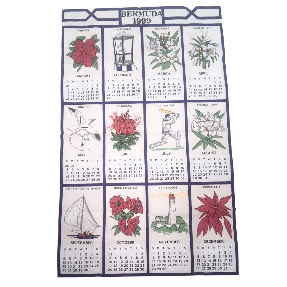 Ulster Weavers 1999 Bermuda Tea Towel Vintage Cottagecore Kitchen Decor Cloth